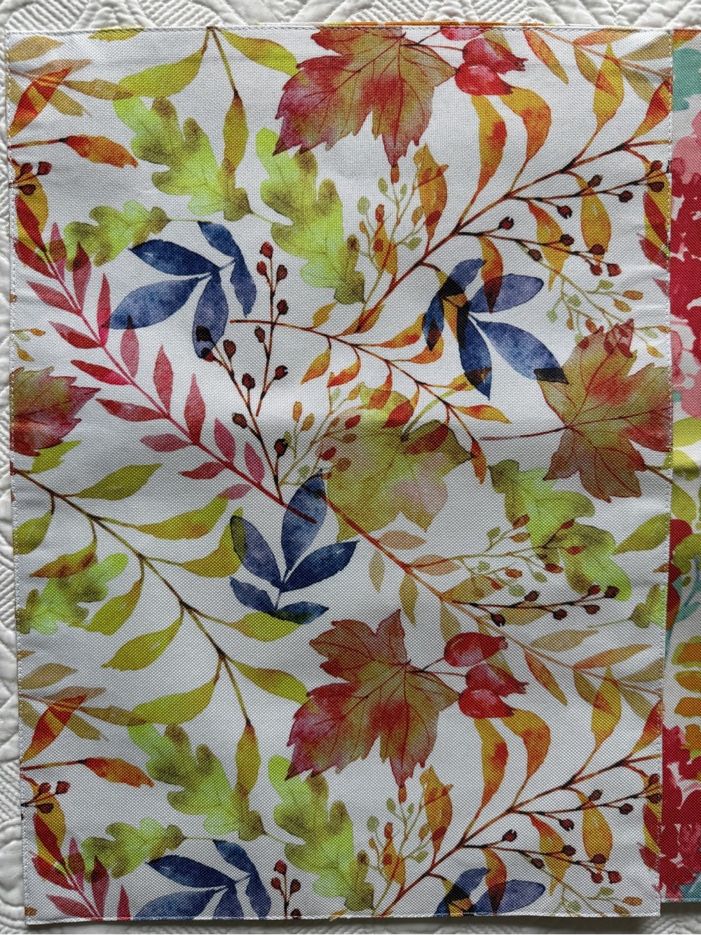 4 colorful Floral table mat Set with Rainbow Chevron Oven Mitts - Picture 7 of 10
